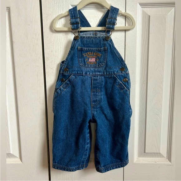 U.S. Polo Assn. Classic Blue Kids Overalls - Picture 1 of 4